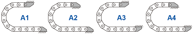 Micro cable chains mounting bracket installation optional