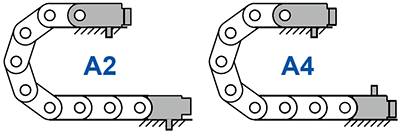 Micro cable chains mounting bracket installation optional